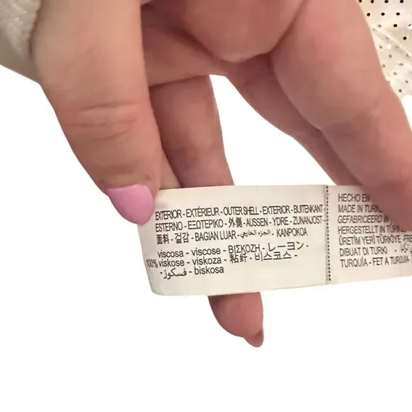 ZARA Polka Dot Open Back Maxi Dress White Small - Picture 6 of 6